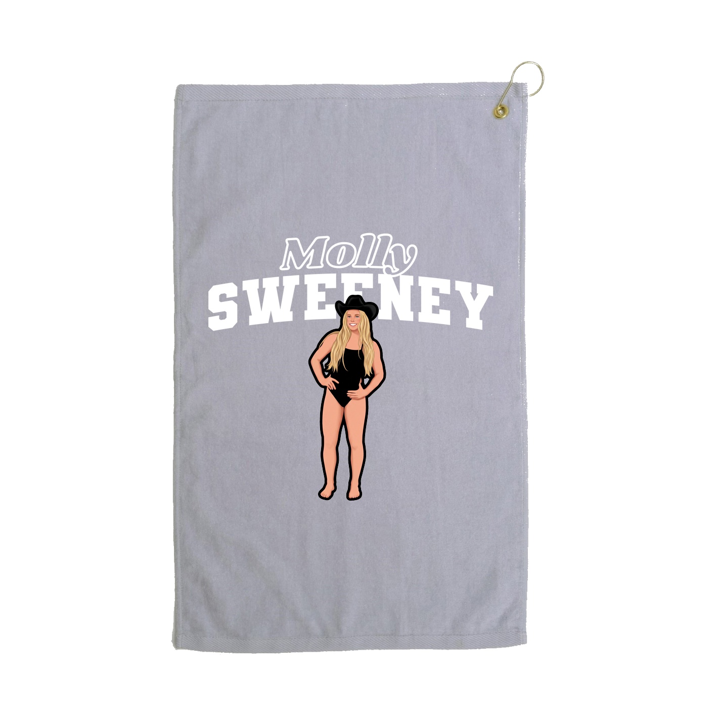 Golf Towel — Name Arch in Grey