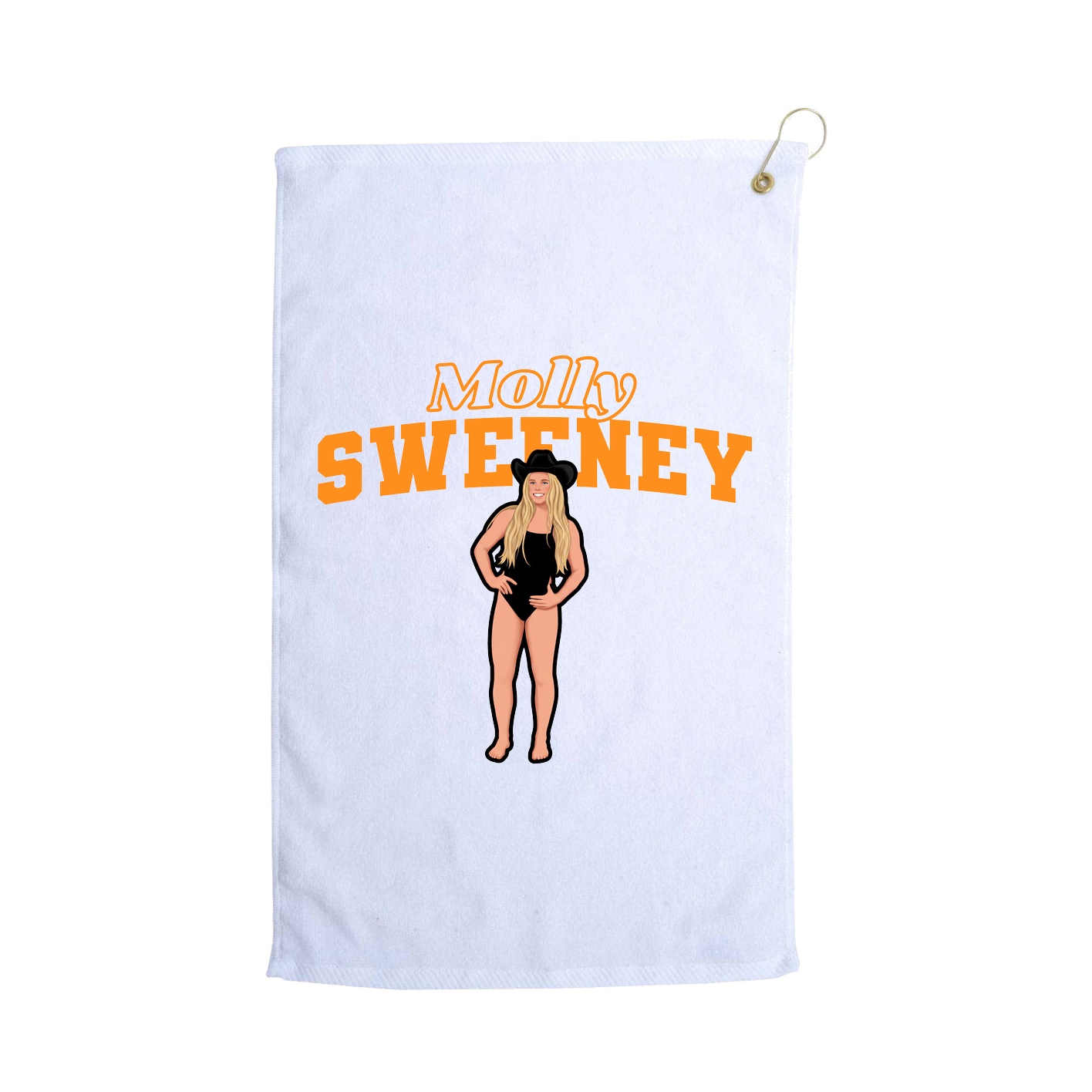 Golf Towel — Name Arch in White