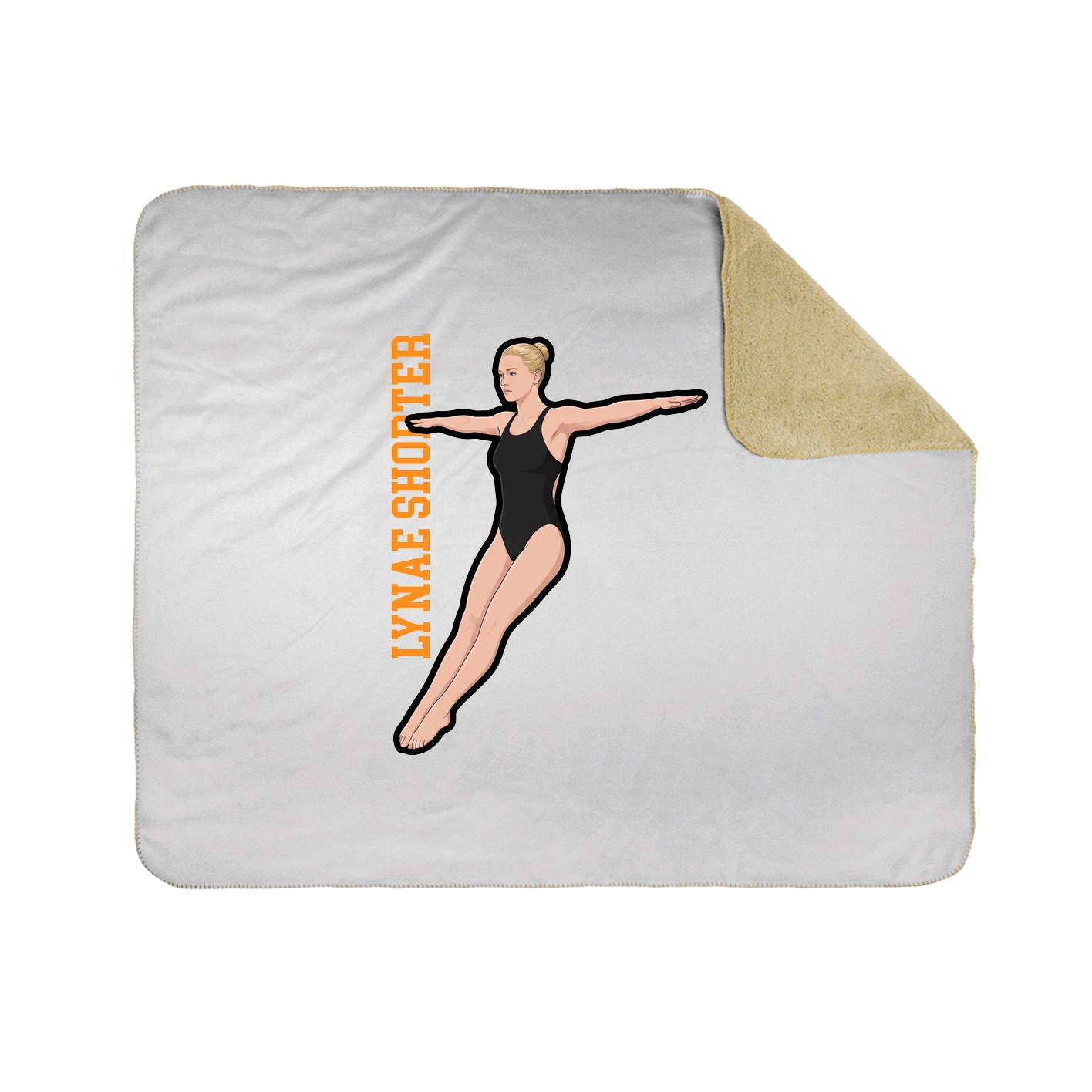 Throw Blanket — Name Vertical in White