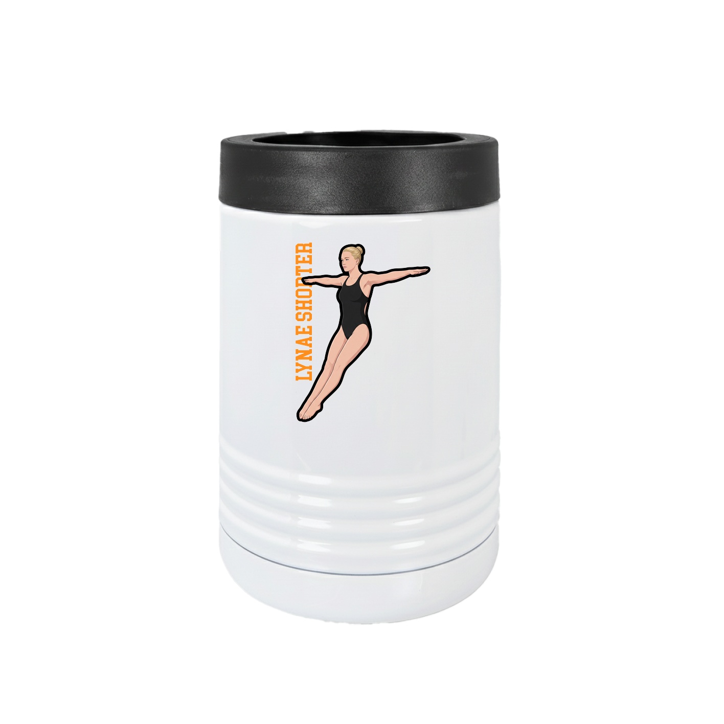 Beverage Holder — Name Vertical in White