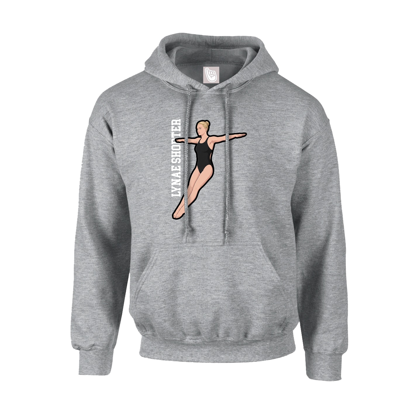 Youth Hoodie — Name Vertical in Grey