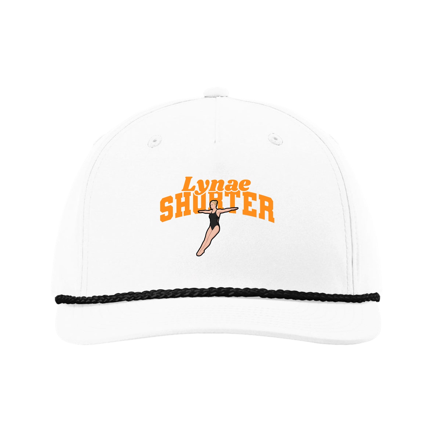 Five-Panel Classic Rope Cap — Signature Arch in White