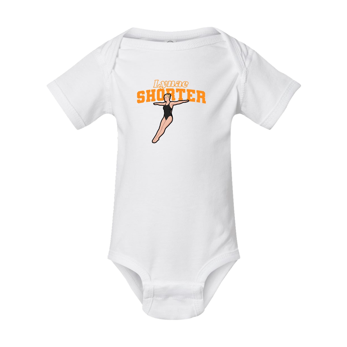 Baby Onesie — Name Arch in White