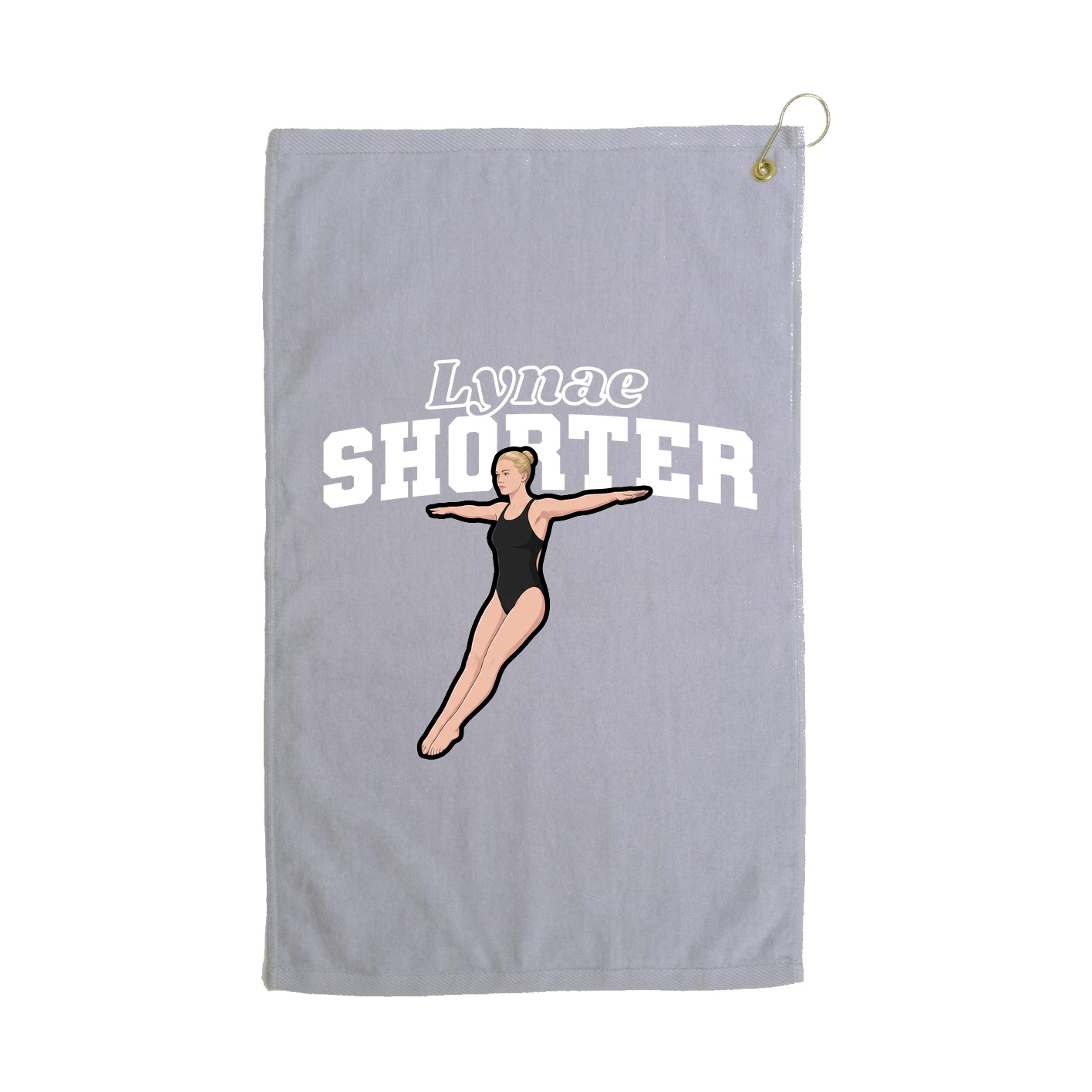 Golf Towel — Name Arch in Grey