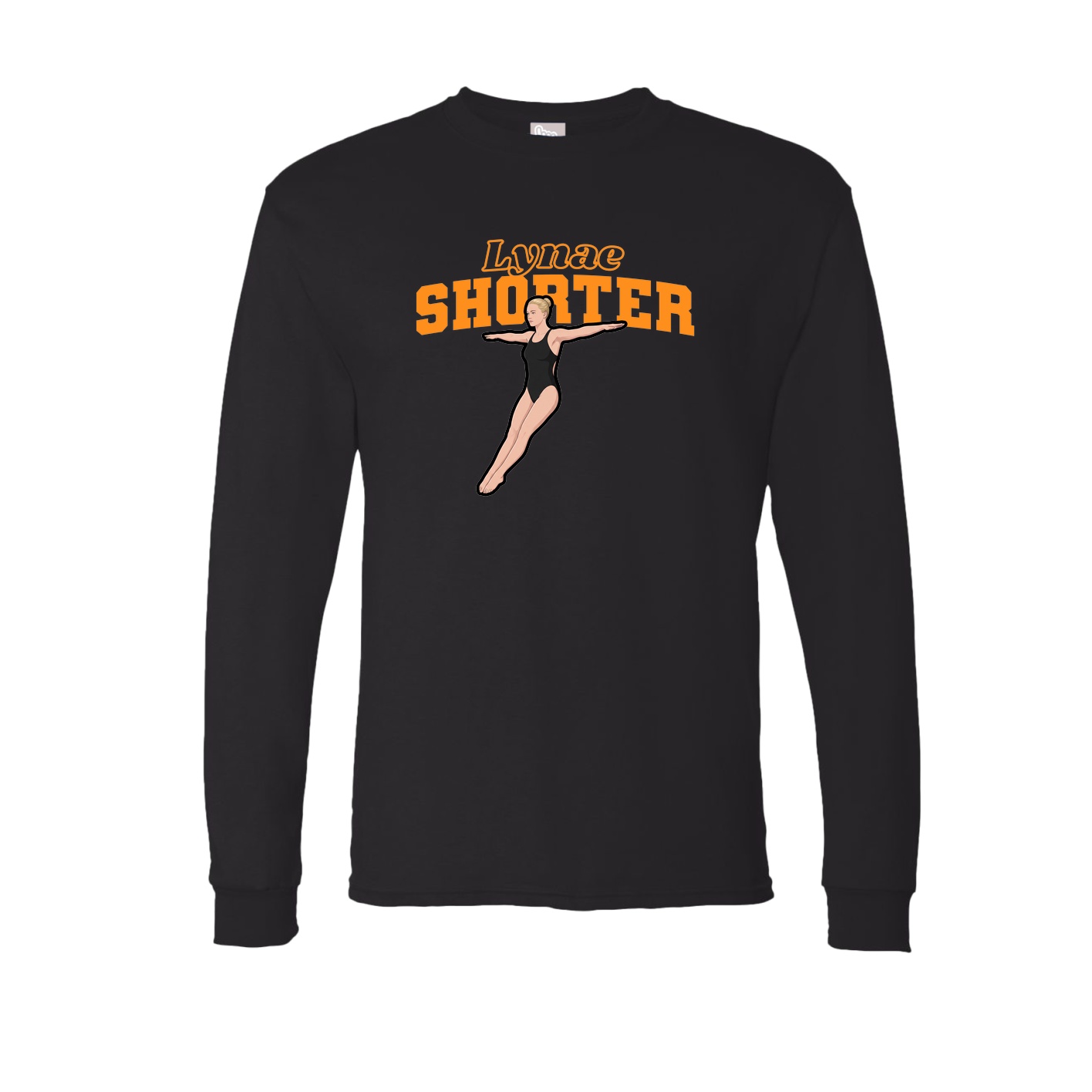 Long Sleeve Tee — Name Arch in Black