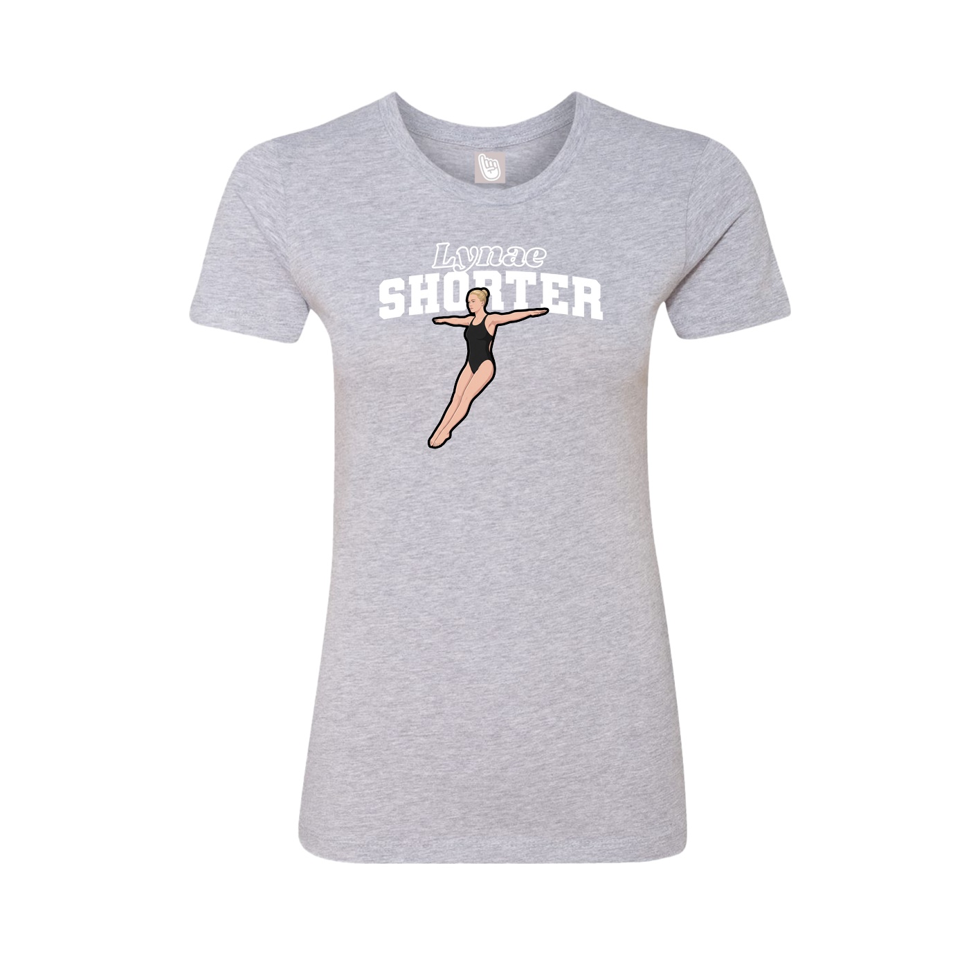 Fitted Women's Tee — Name Arch in Grey