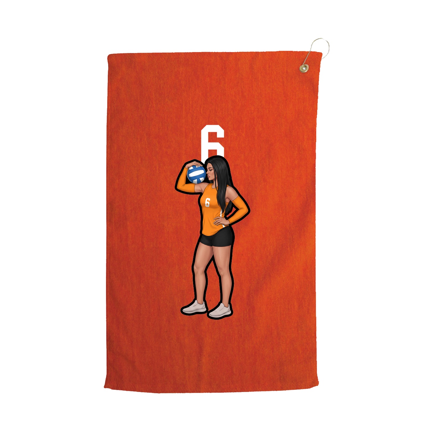 Golf Towel — Number Top in Orange