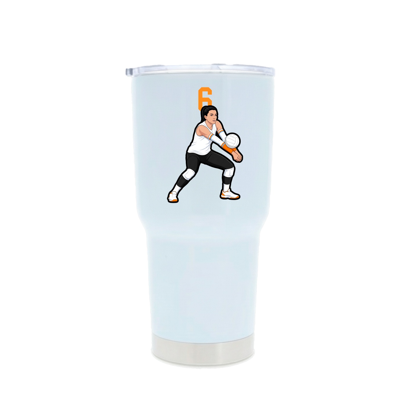 30oz Stainless Steel Tumbler — Number Top in White