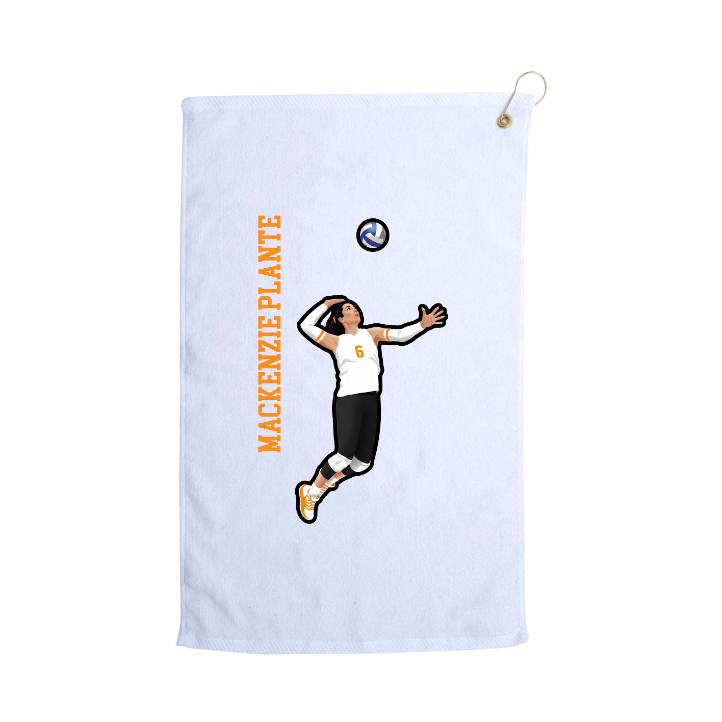 Golf Towel — Name Vertical in White