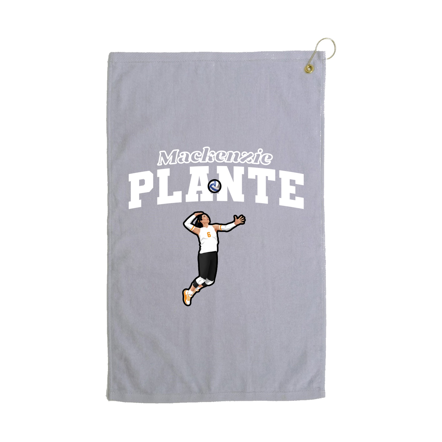 Golf Towel — Name Arch in Grey
