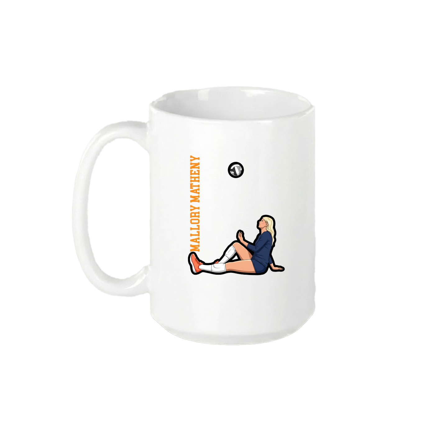 15oz Coffee Mug — Name Vertical in White