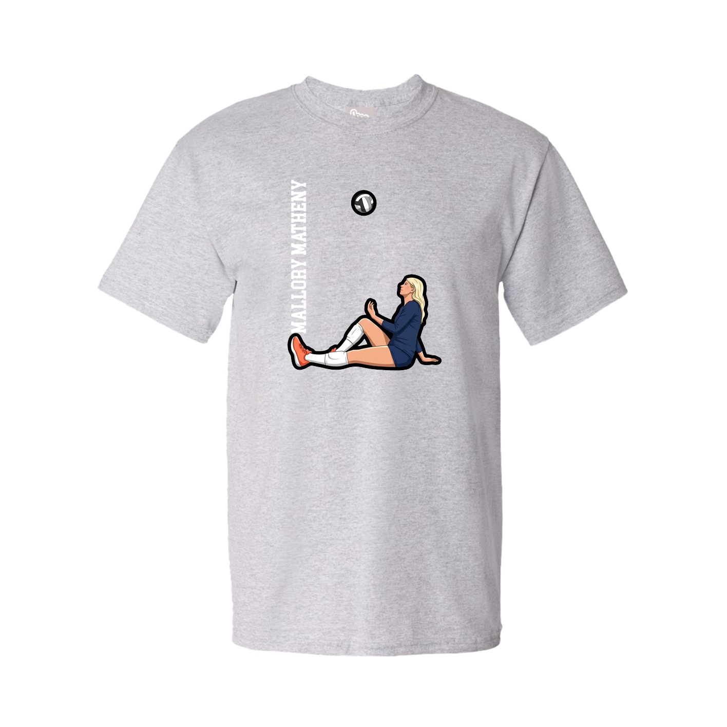Tee — Name Vertical in Grey