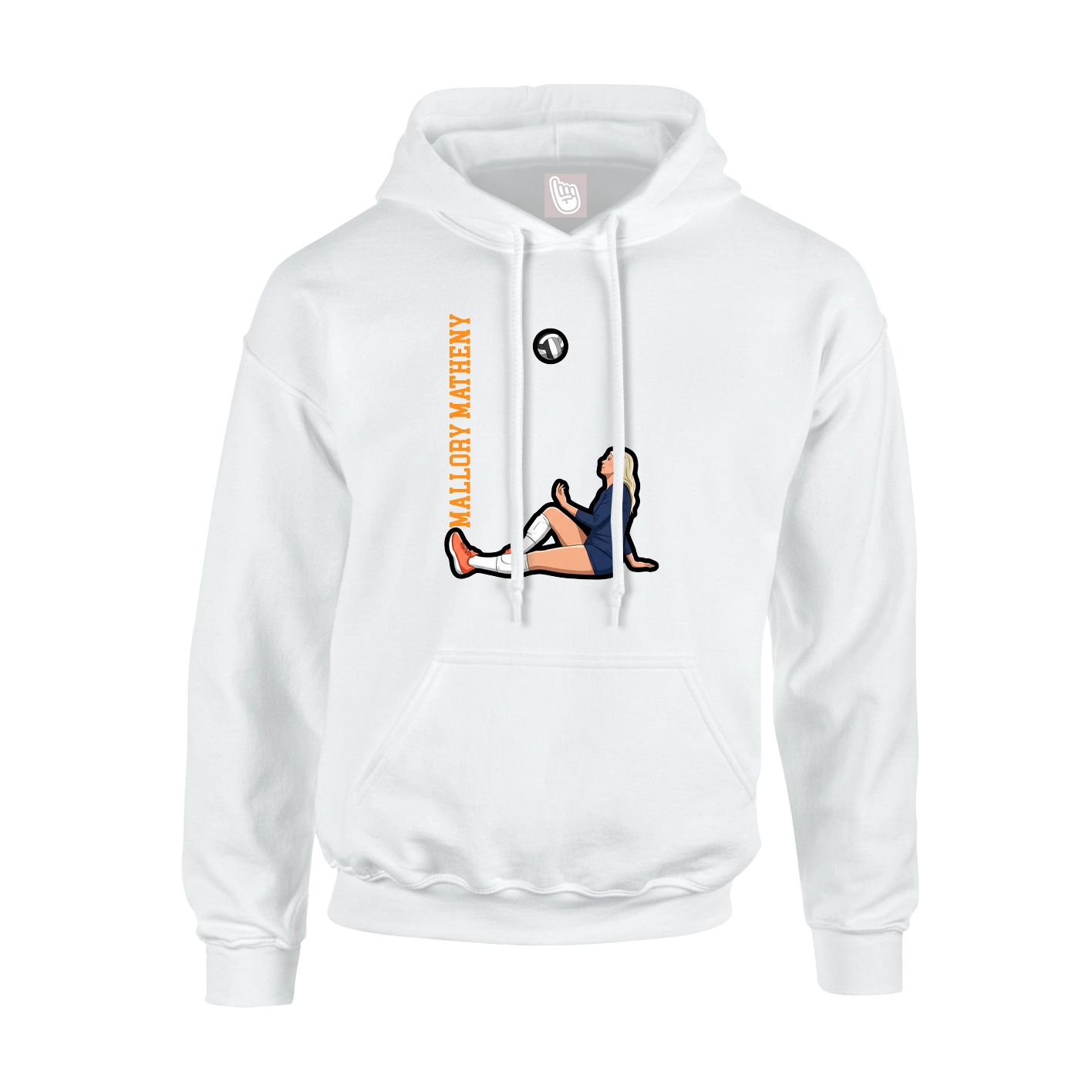Hoodie — Name Vertical in White