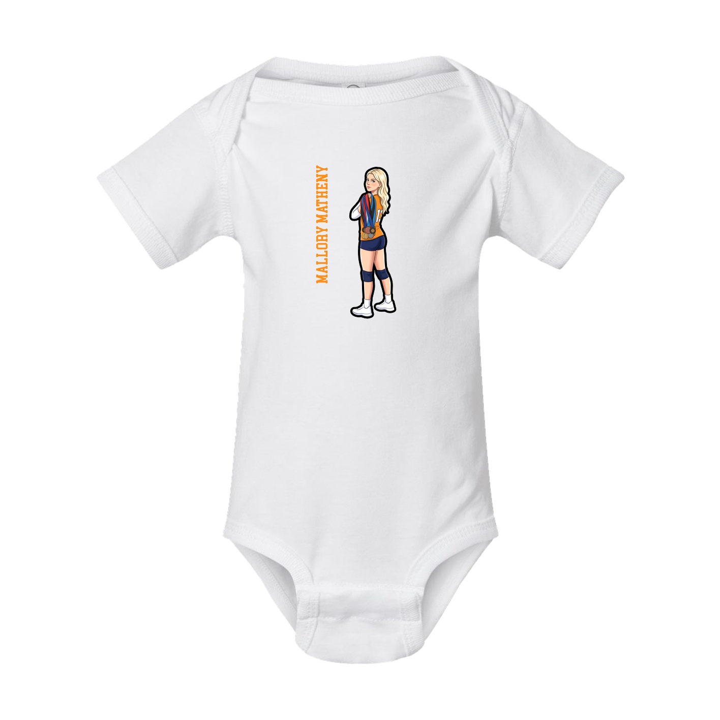 Baby Onesie — Name Vertical in White