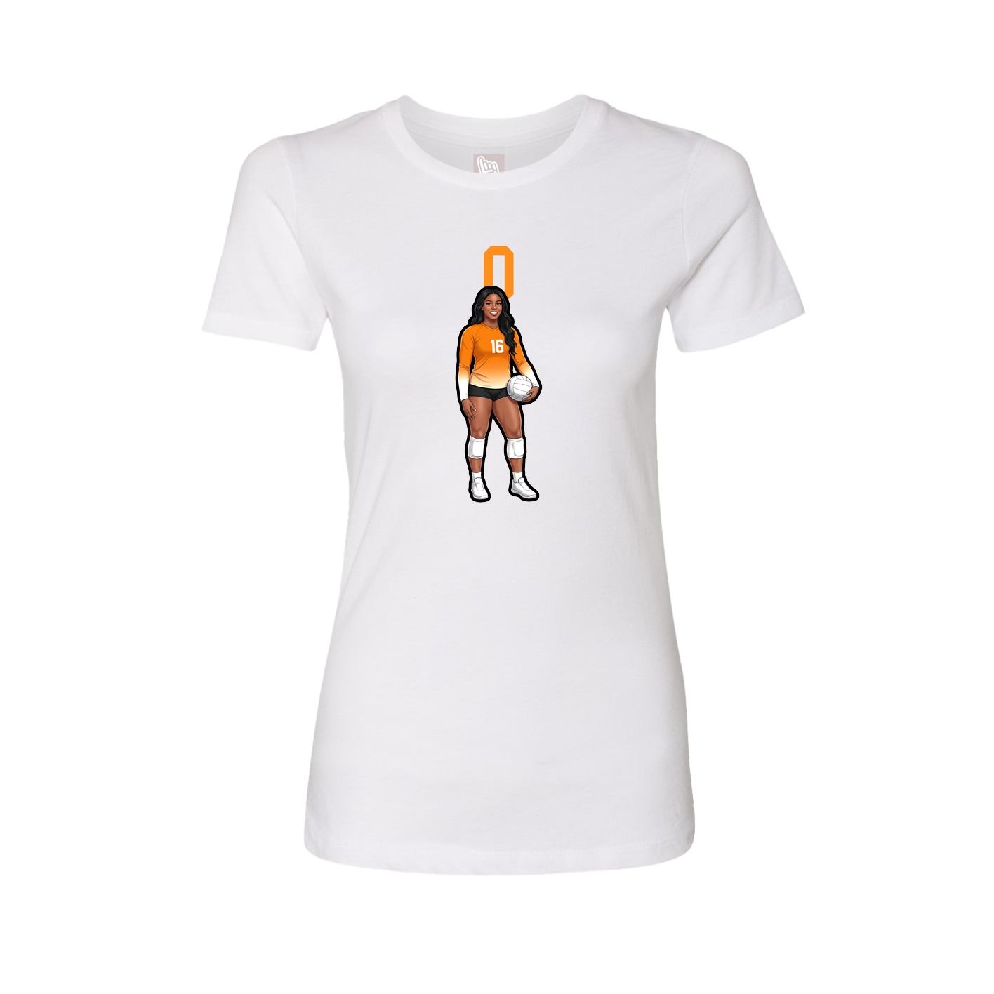 Womens Tee — Number Top in White