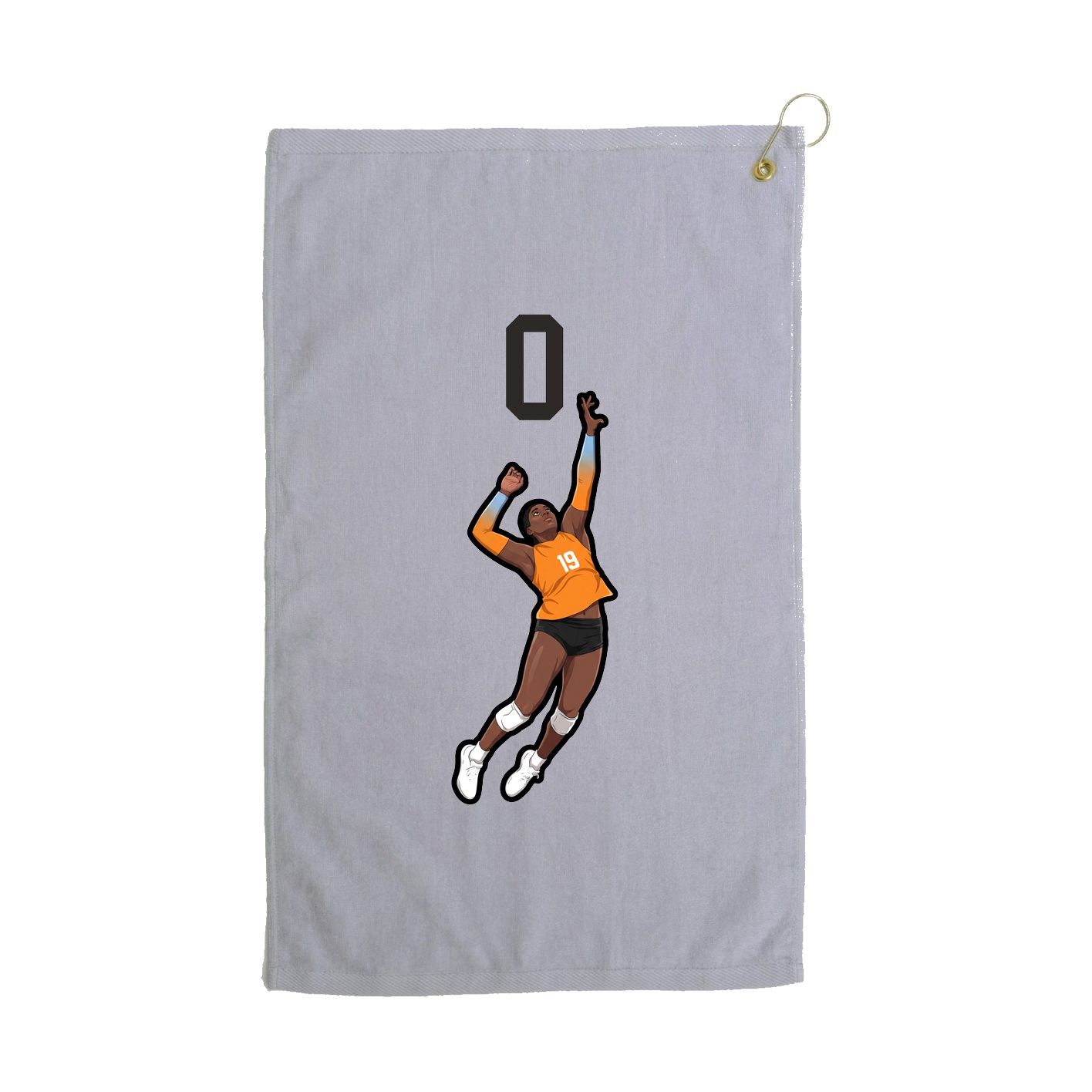 Golf Towel — Number Top in Grey