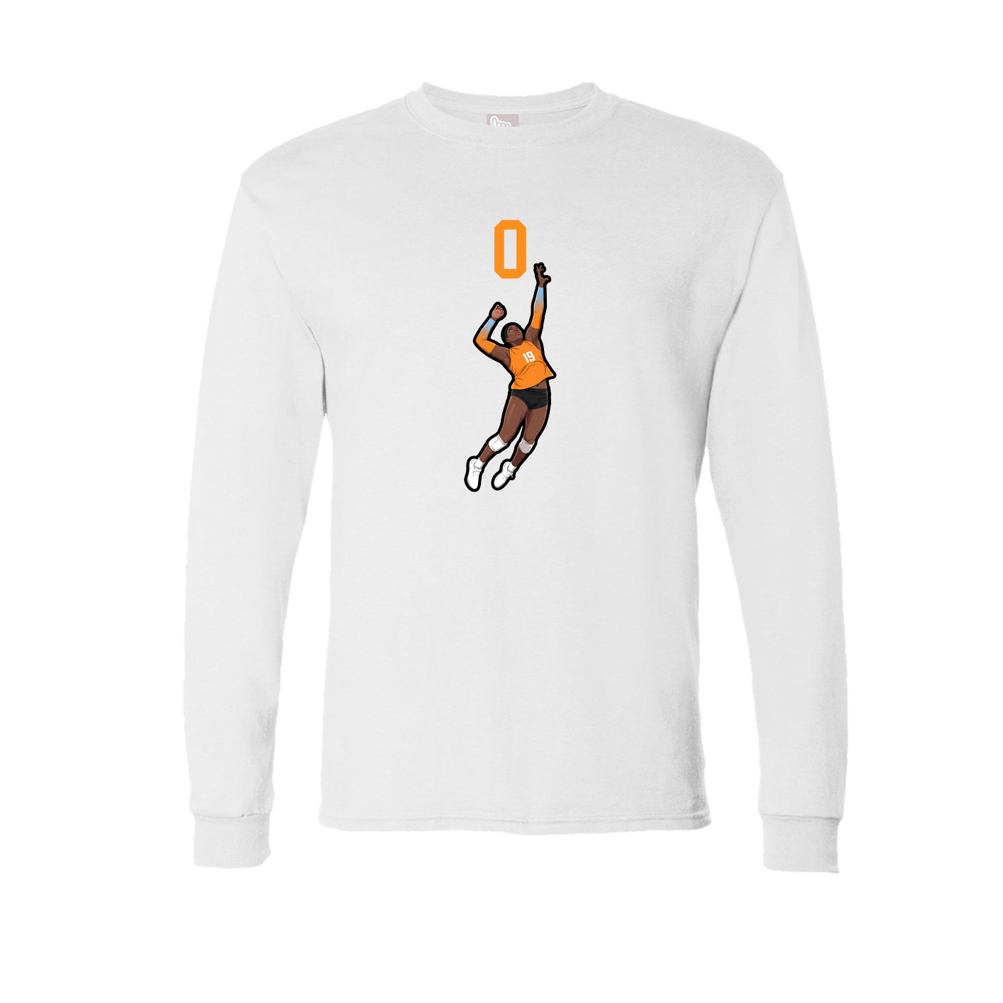 Long Sleeve Tee — Number Top in White