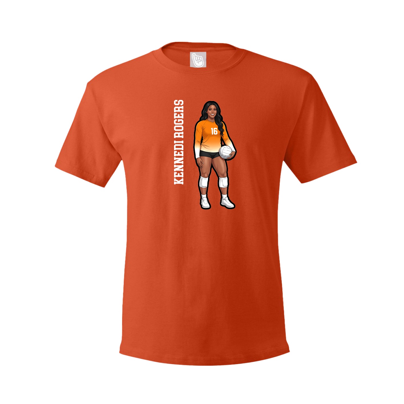 Youth Tee — Name Vertical in Orange