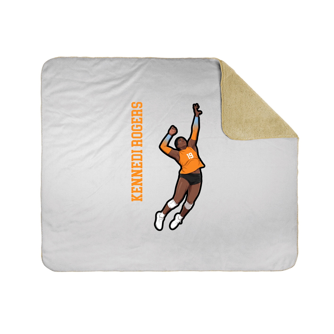 Throw Blanket — Name Vertical in White