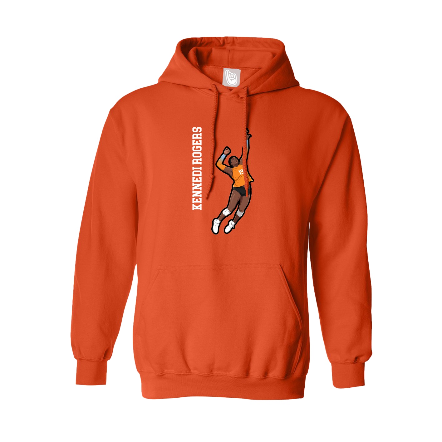 Hoodie — Name Vertical in Orange