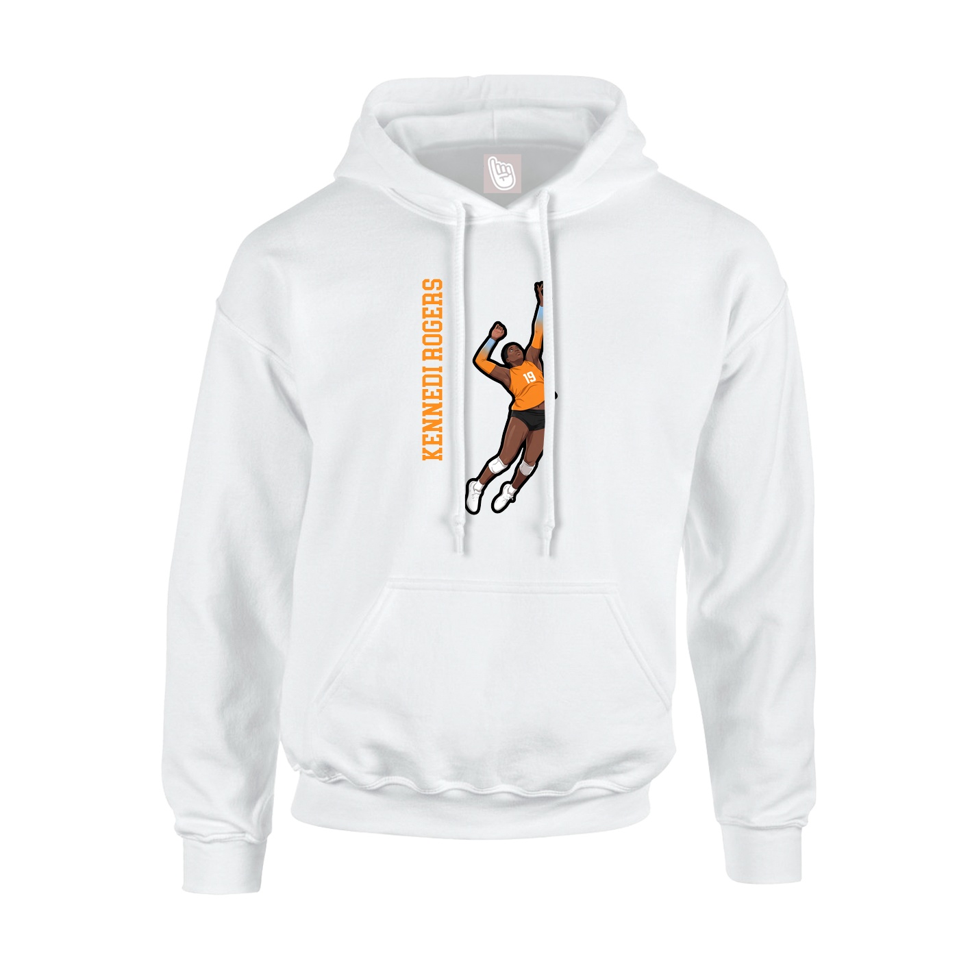 Youth Hoodie — Name Vertical in White