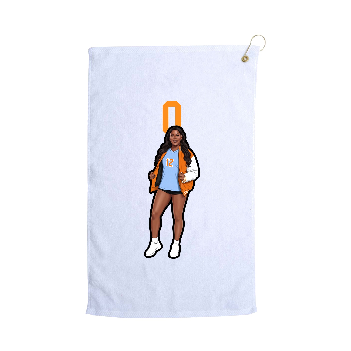 Golf Towel — Number Top in White
