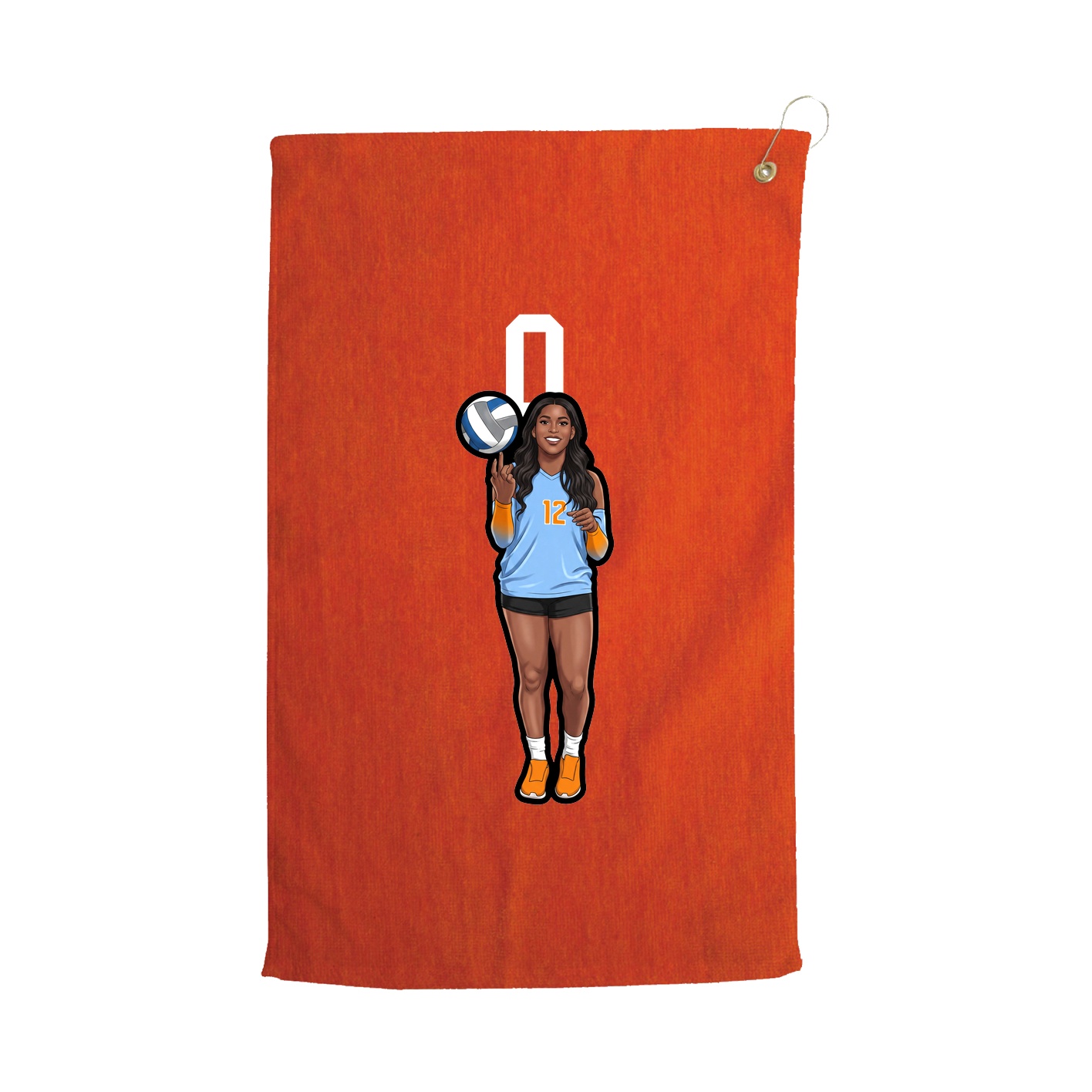 Golf Towel — Number Top in Orange