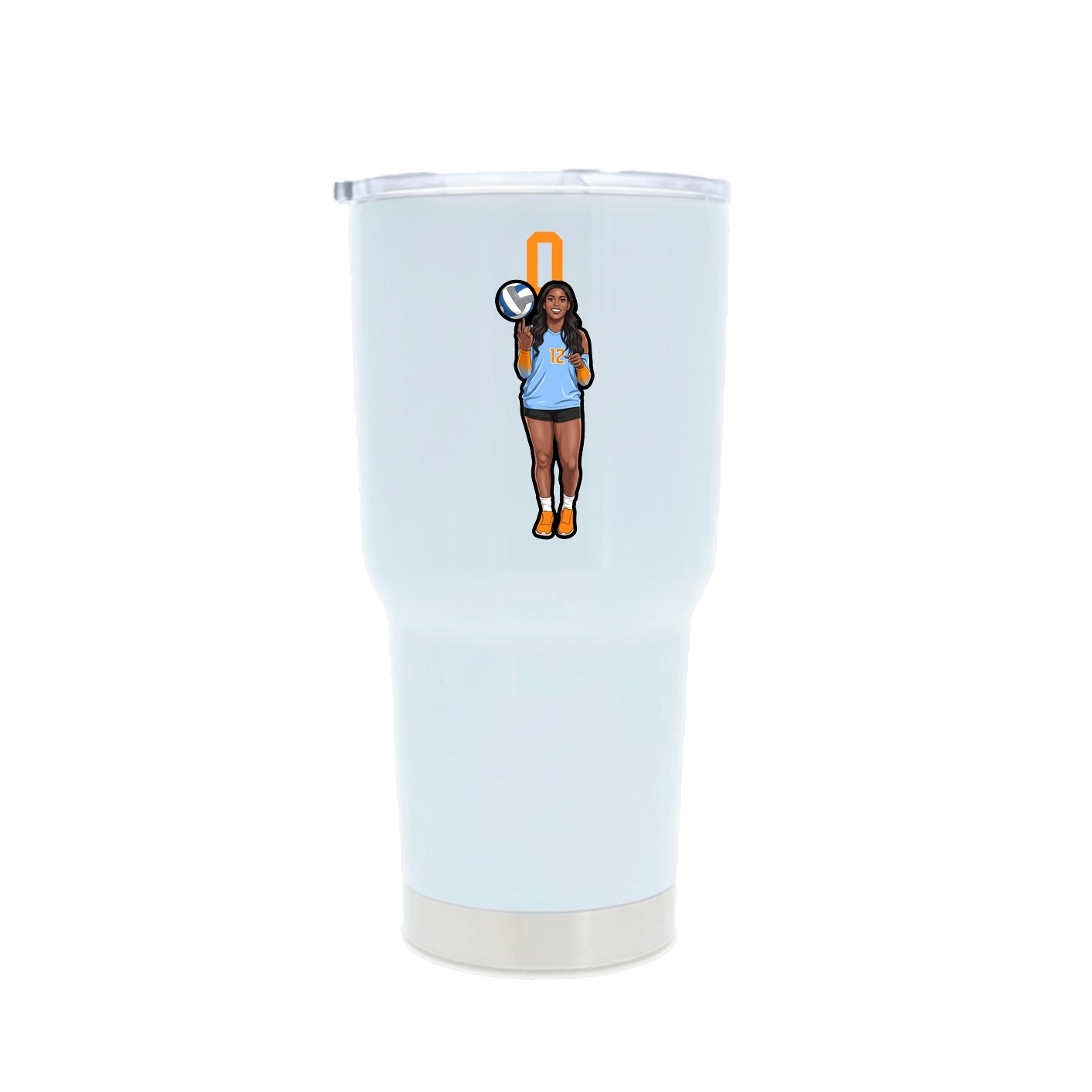 30oz Stainless Steel Tumbler — Number Top in White