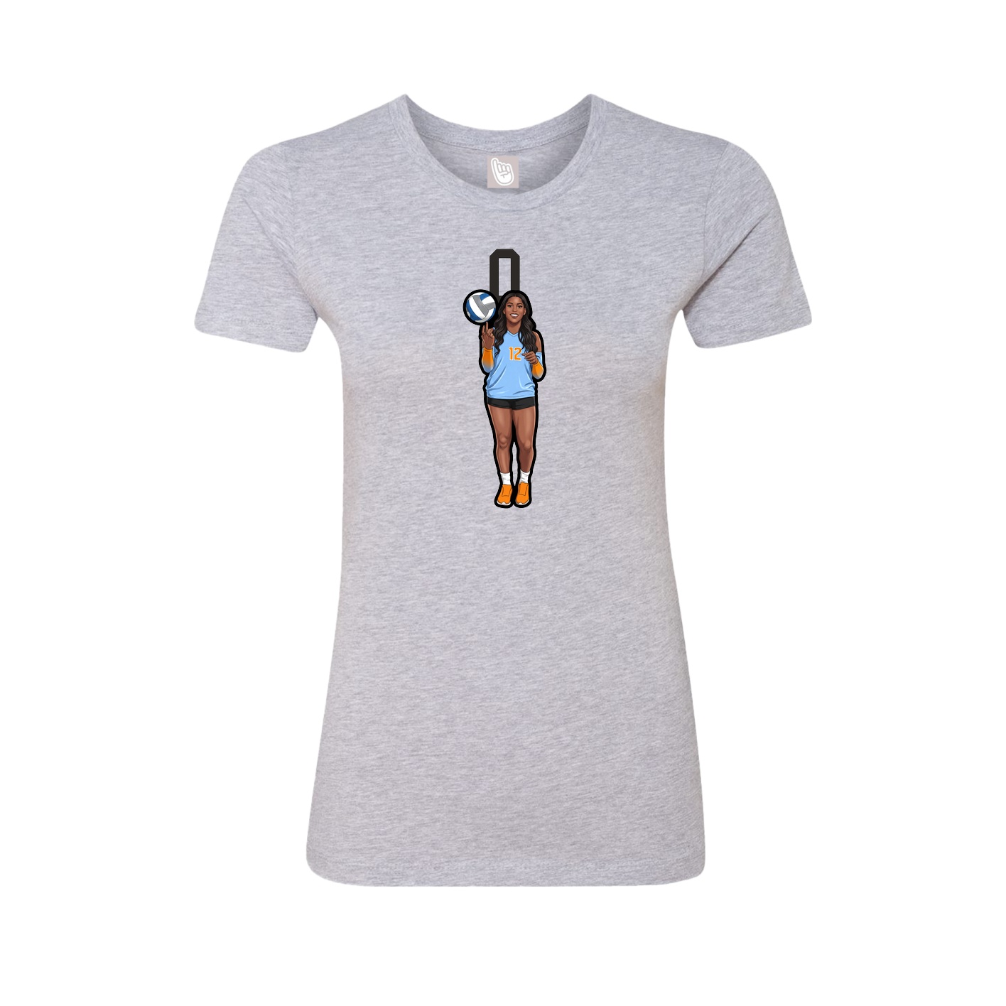 Womens Tee — Number Top in Grey