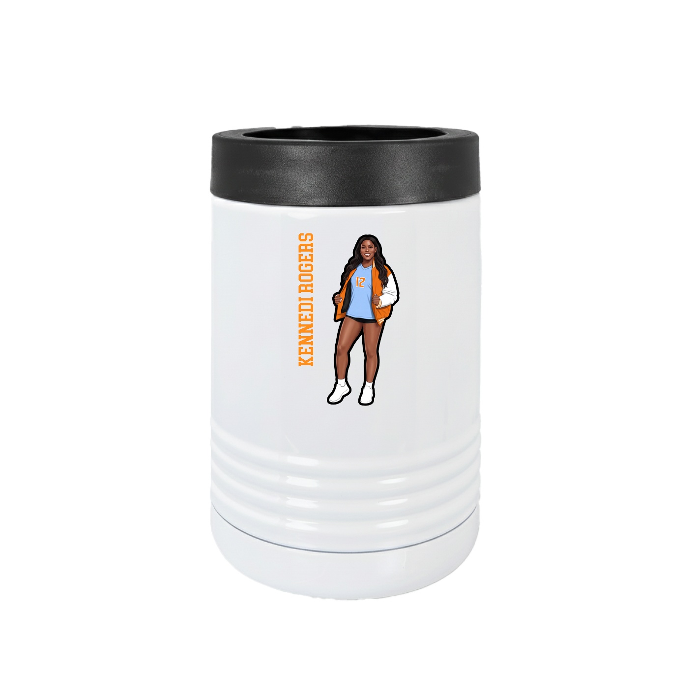 Beverage Holder — Name Vertical in White