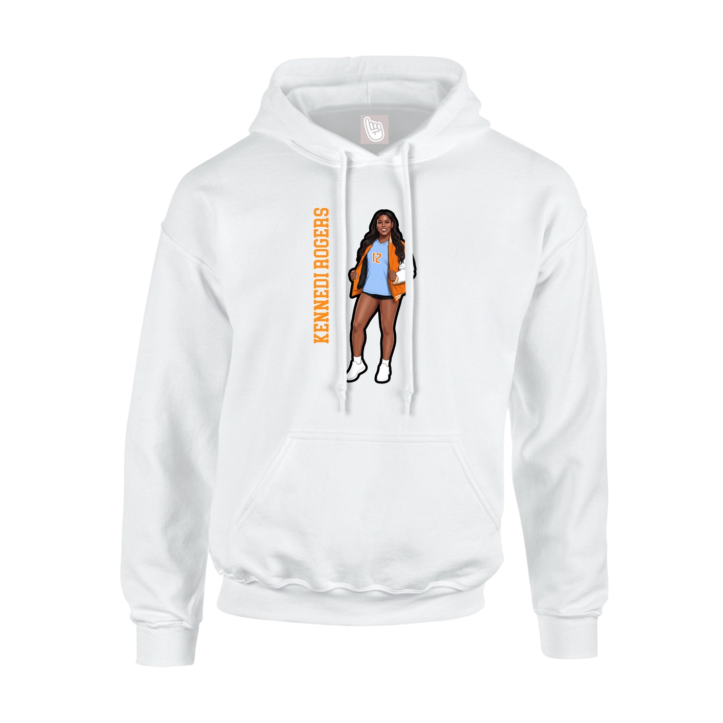 Youth Hoodie — Name Vertical in White