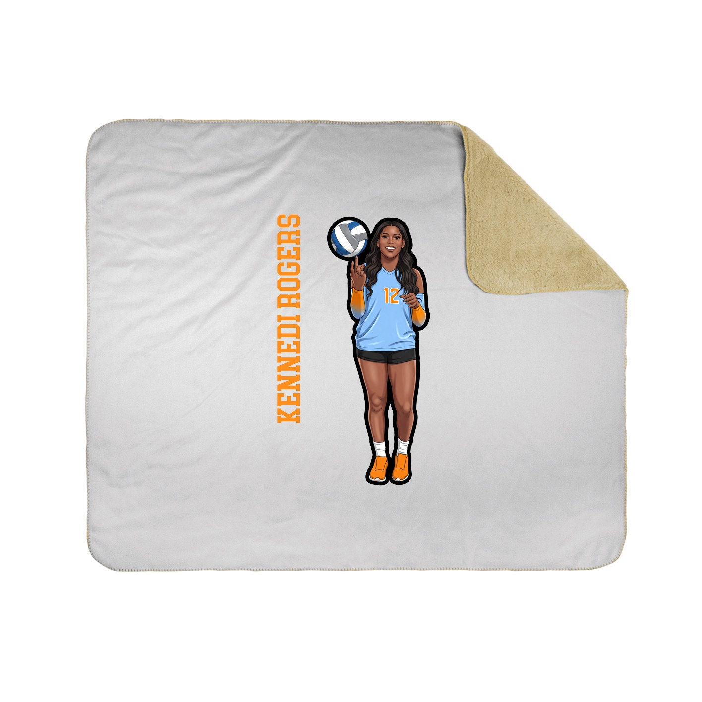 Throw Blanket — Name Vertical in White