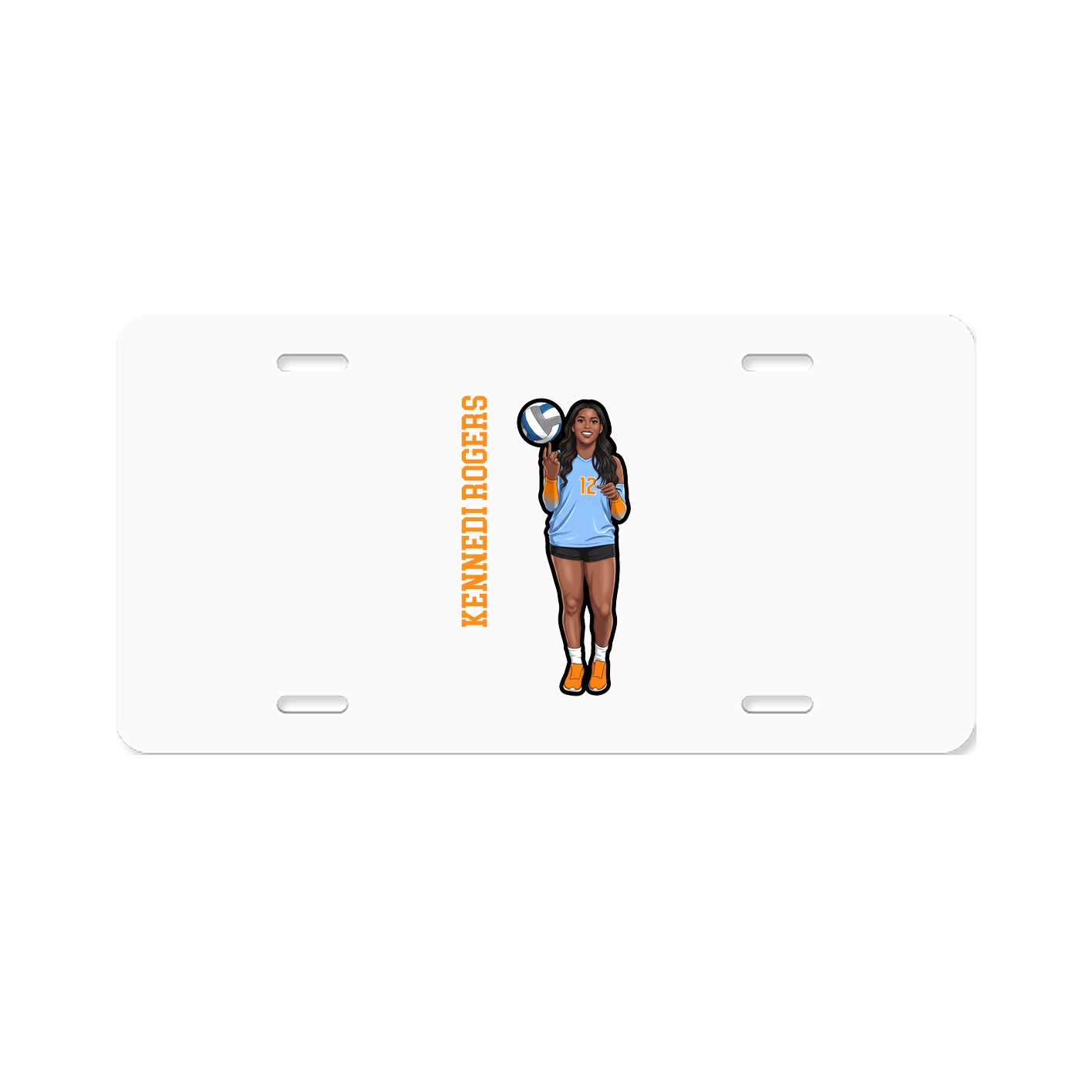 License Plate — Name Vertical in Classic