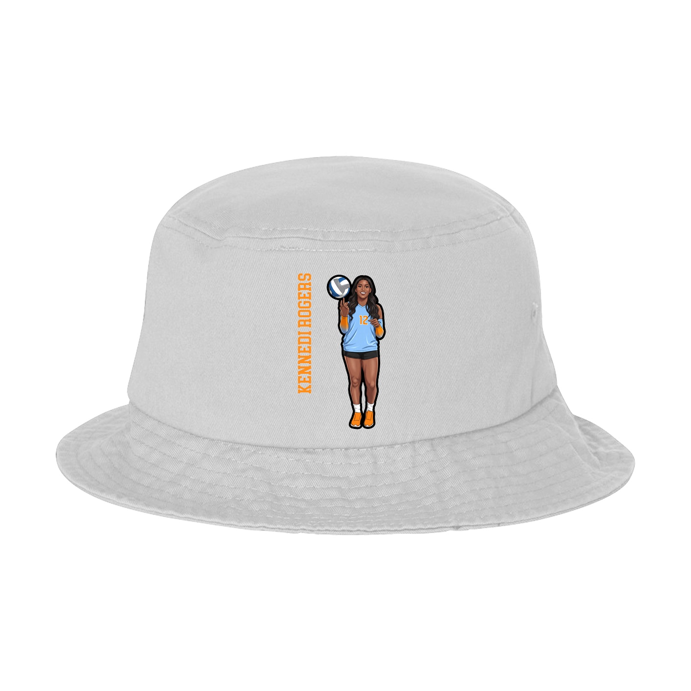 Bucket Cap — Name Vertical in White