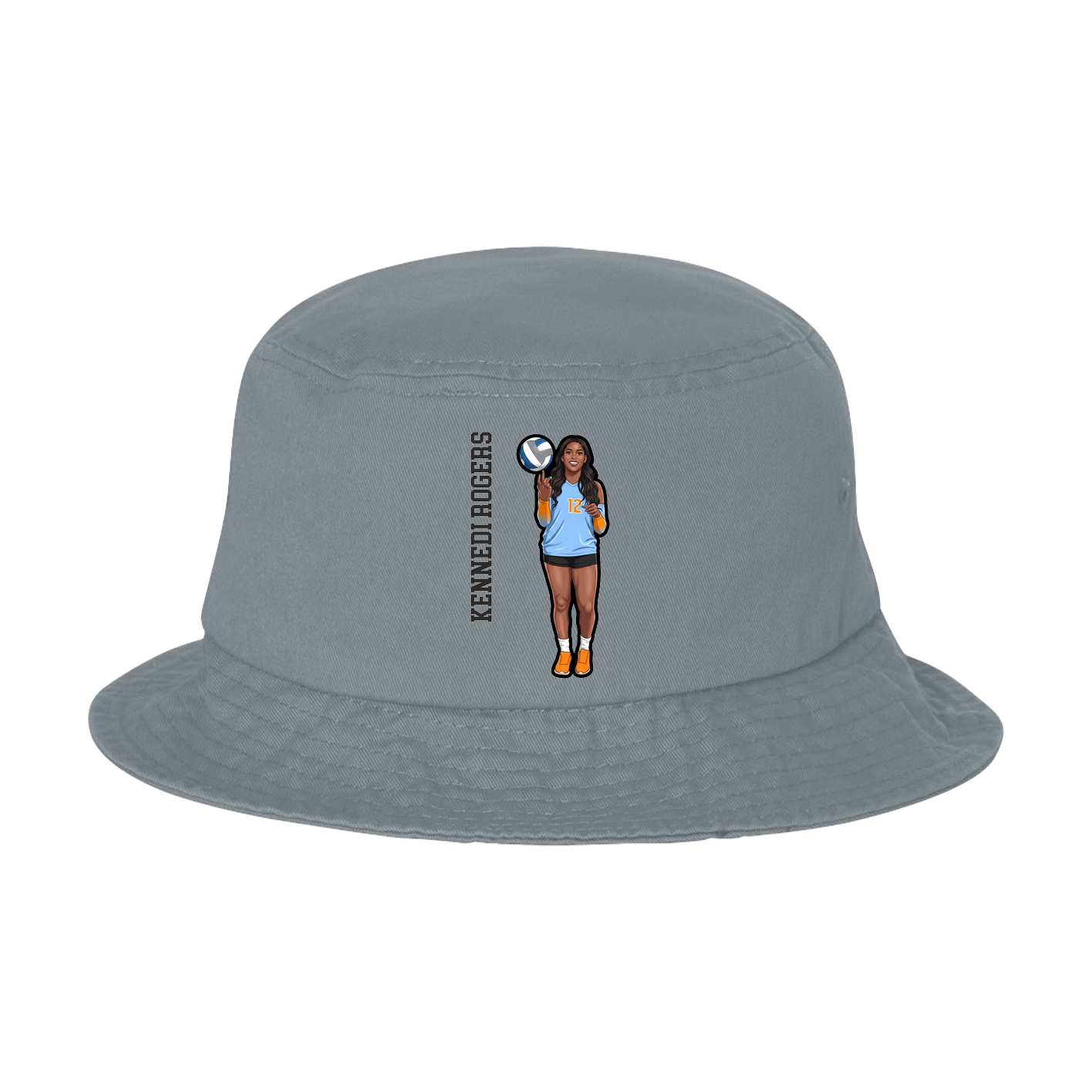 Bucket Cap — Name Vertical in Grey