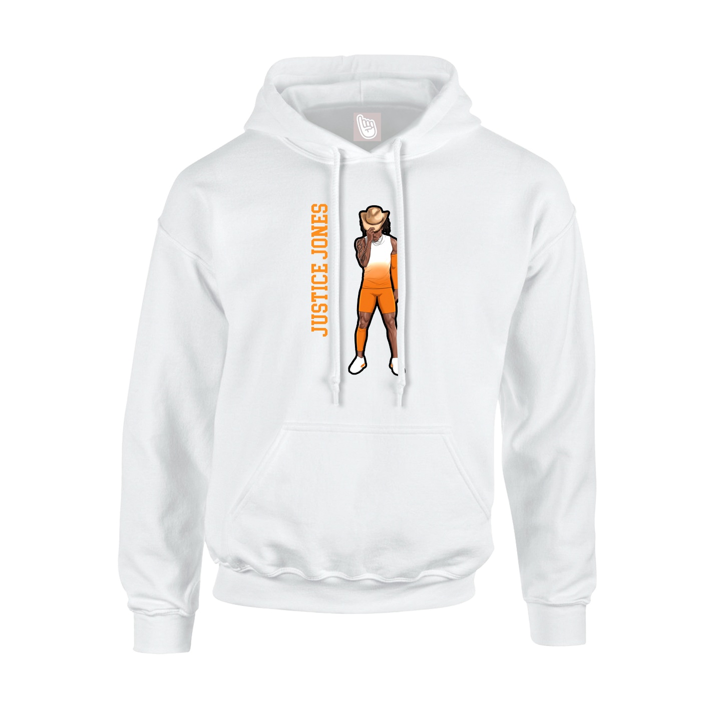 Youth Hoodie — Name Vertical in White