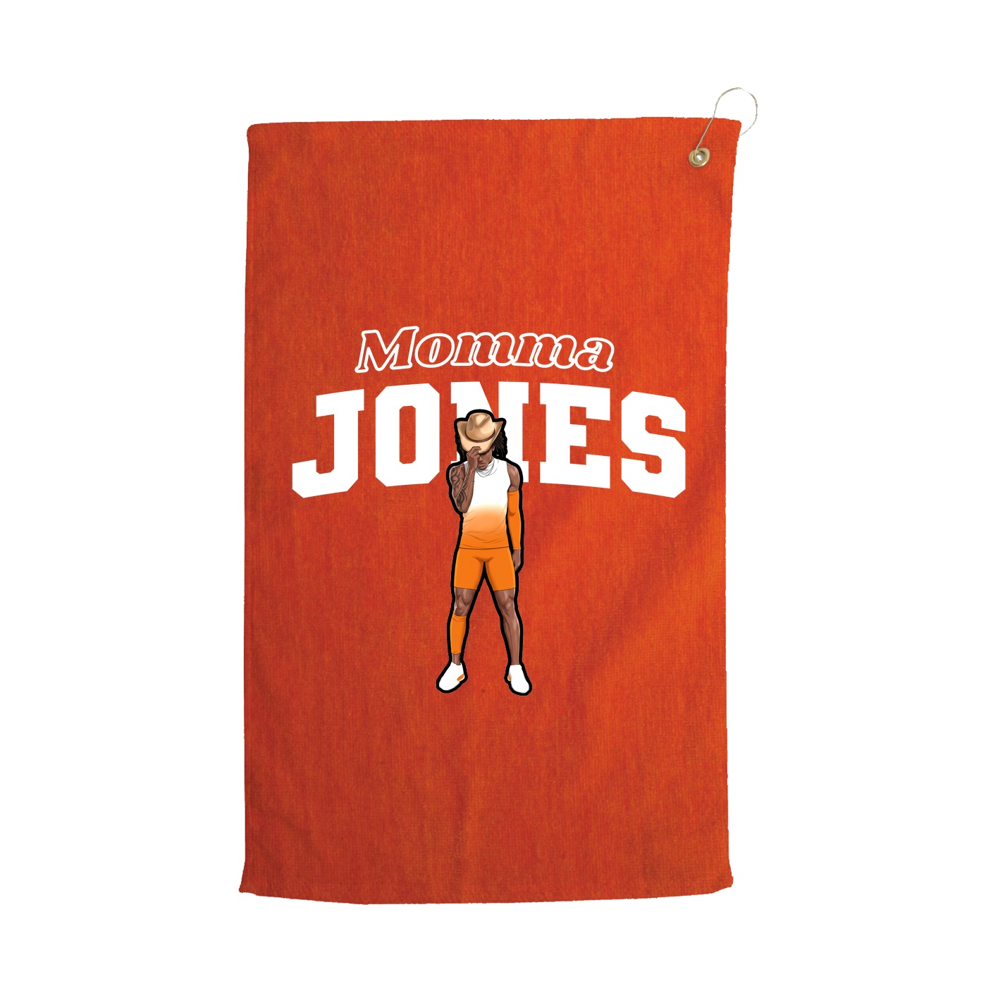Golf Towel — Mothers Day Block in Orange
