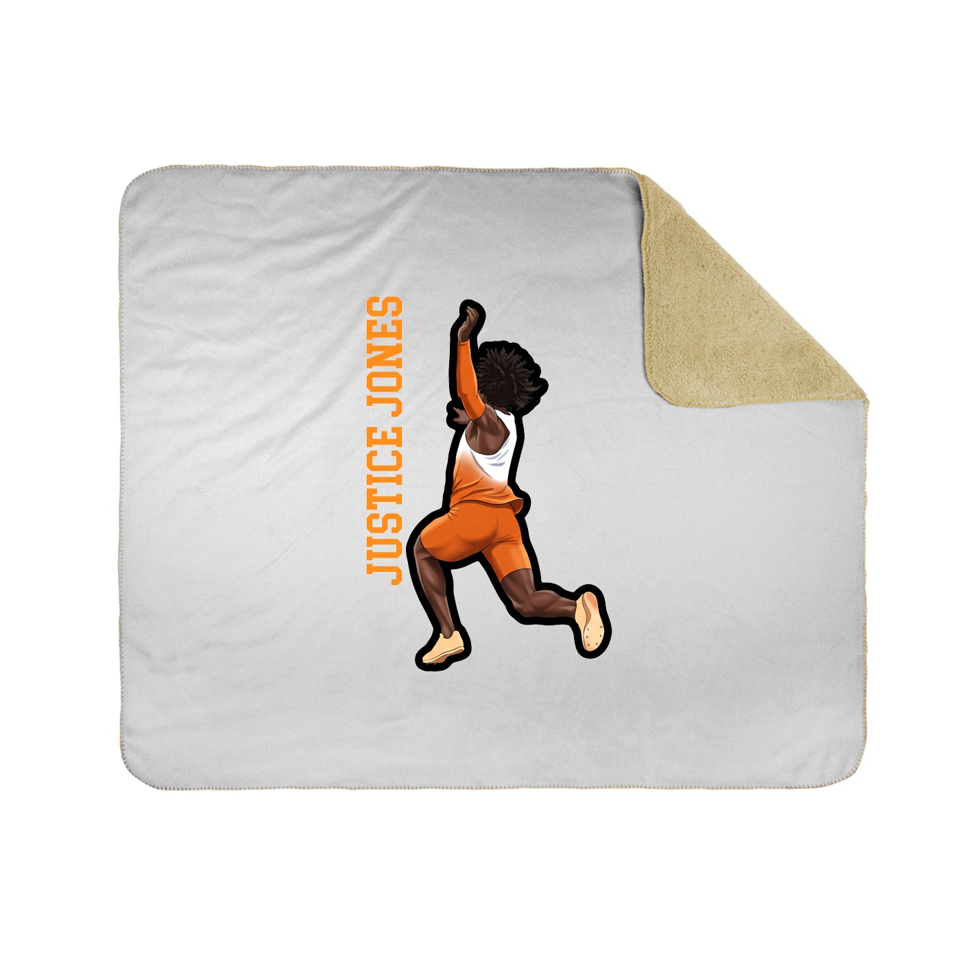 Throw Blanket — Name Vertical in White