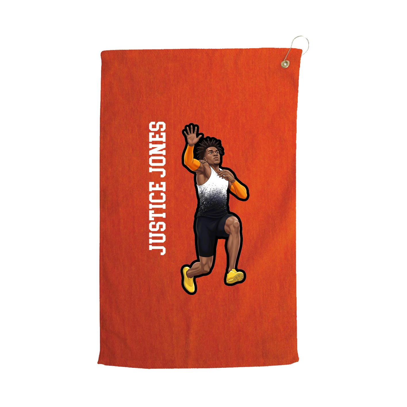 Golf Towel — Name Vertical in Orange