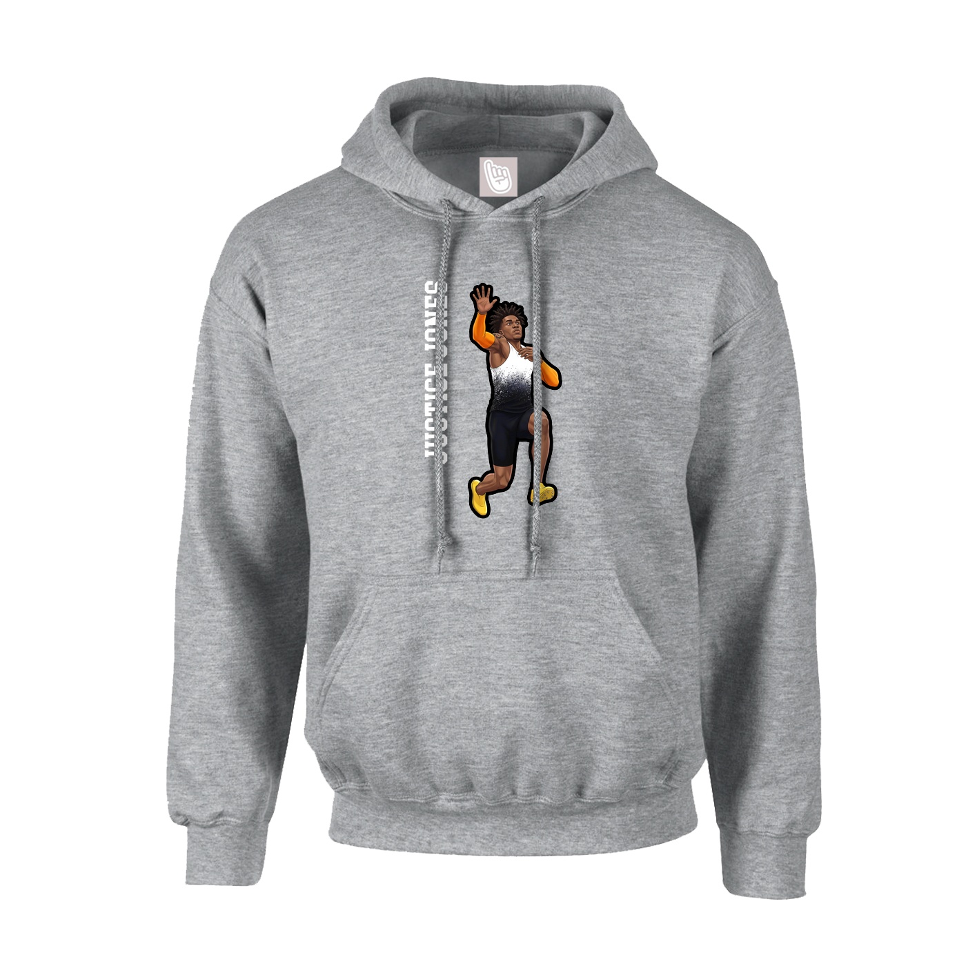 Youth Hoodie — Name Vertical in Grey