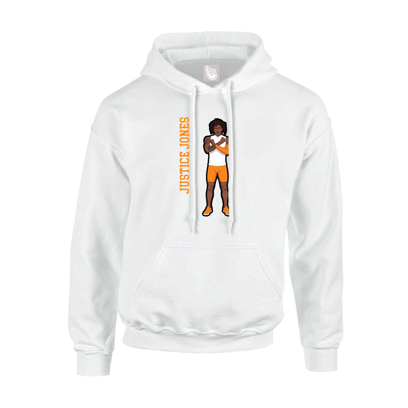 Hoodie — Name Vertical in White