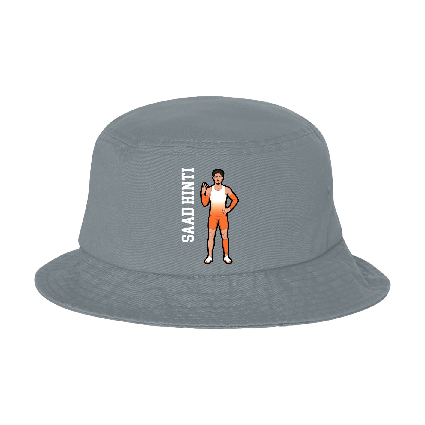 Bucket Cap — Name Vertical in Grey