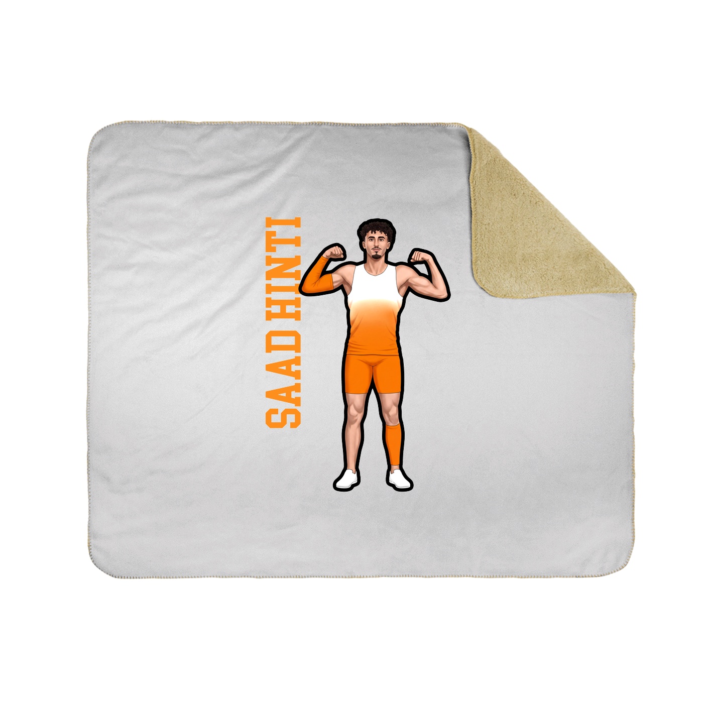 Throw Blanket — Name Vertical in White