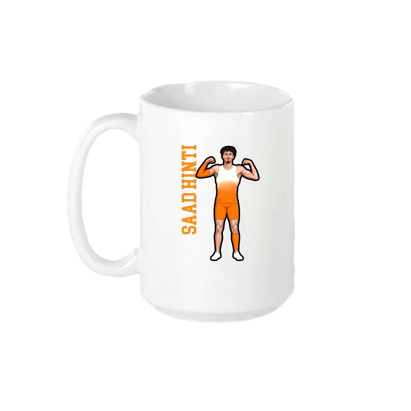15oz Coffee Mug — Name Vertical in White