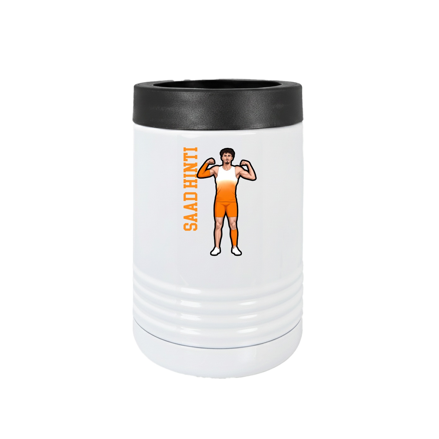 Beverage Holder — Name Vertical in White