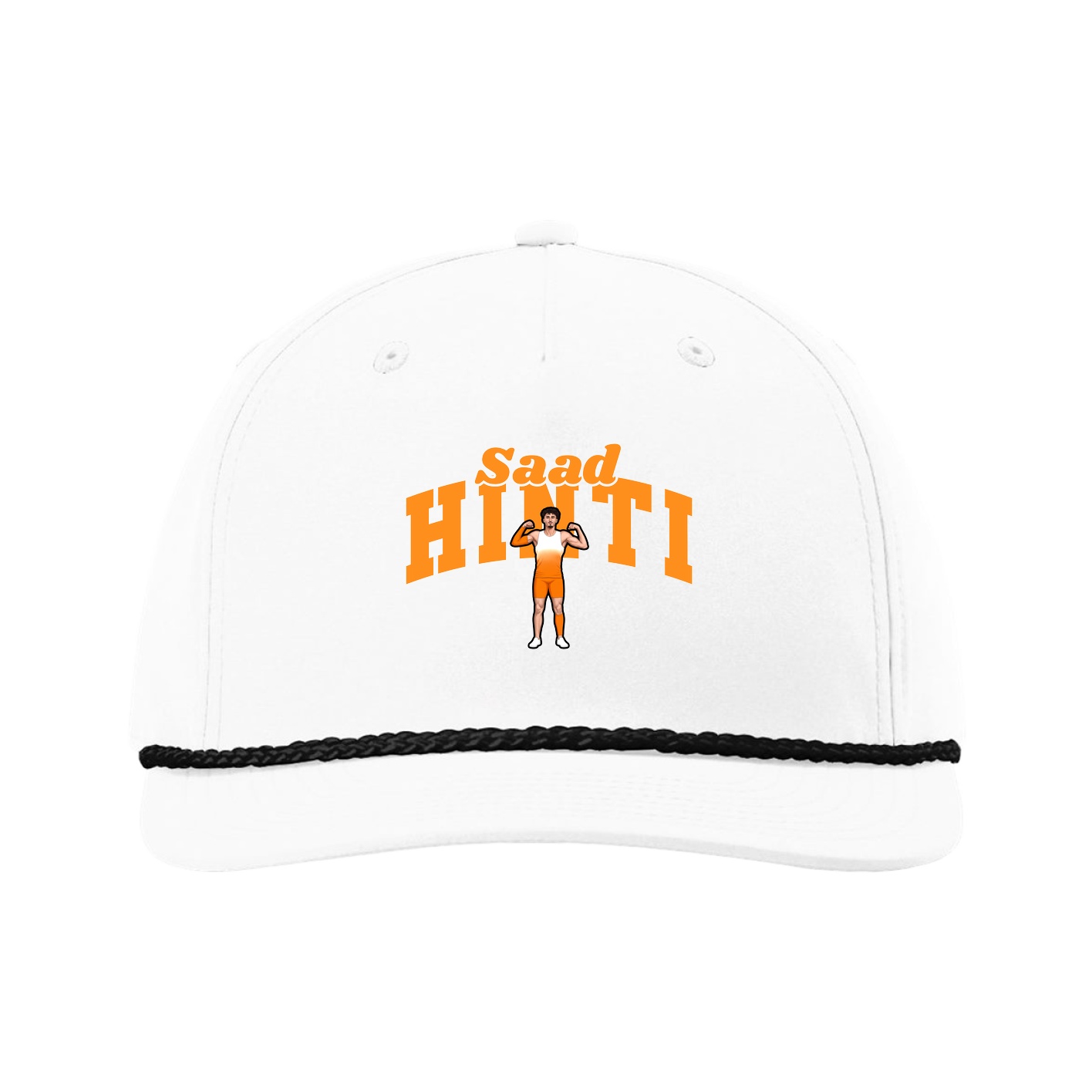 Five-Panel Classic Rope Cap — Signature Arch in White