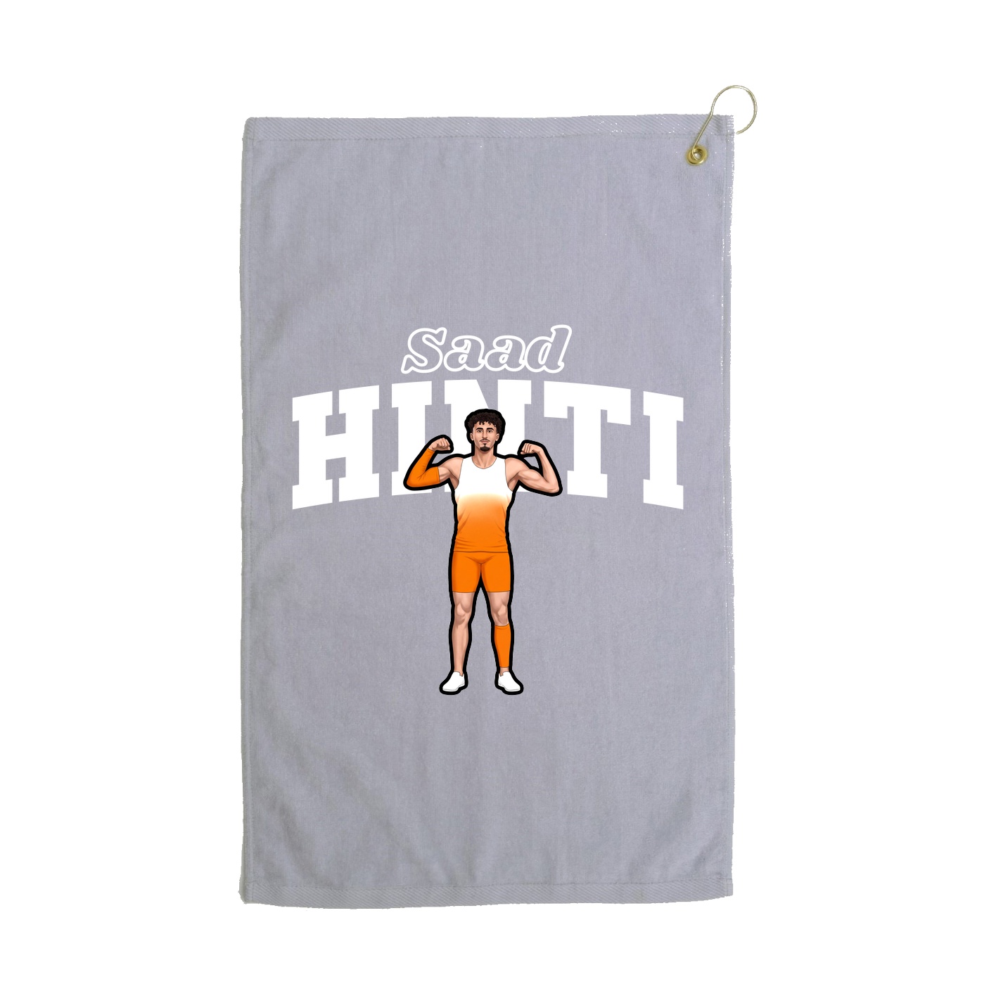 Golf Towel — Name Arch in Grey