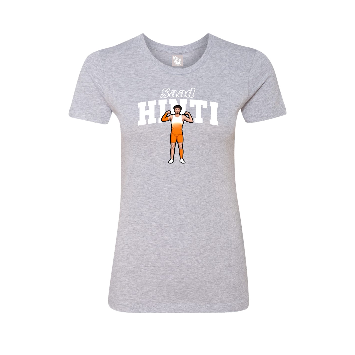 Fitted Women's Tee — Name Arch in Grey