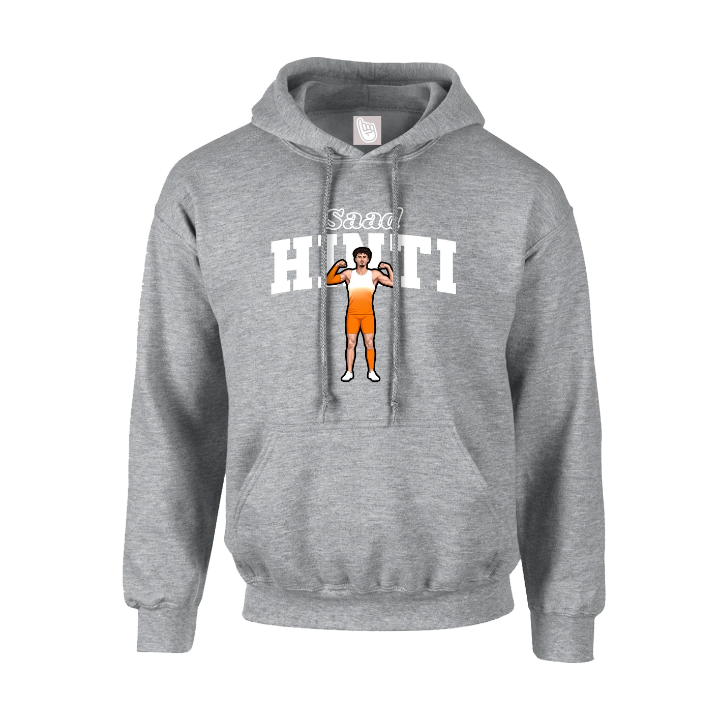 Youth Hoodie — Name Arch in Grey
