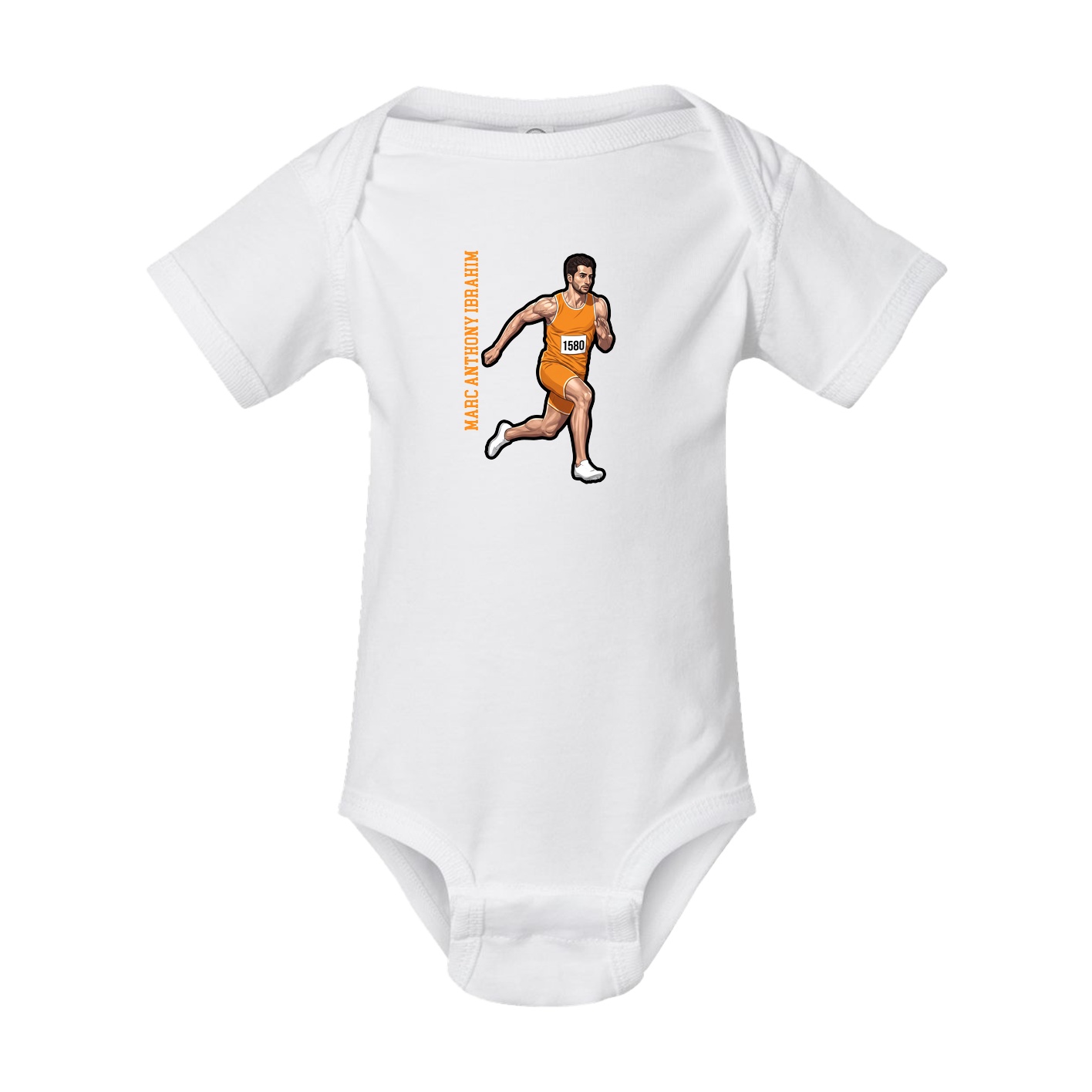Baby Onesie — Name Vertical in White